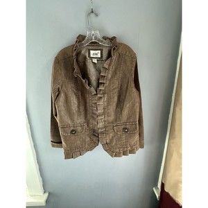 Brown Ruffled Women's Jacket